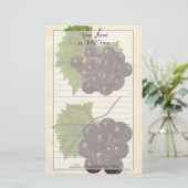 Vintages Trauben-Briefpapier Briefpapier (Stehend Vorderseite)