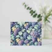 Vintages Traubenmuster Postkarte (Stehend Vorderseite)