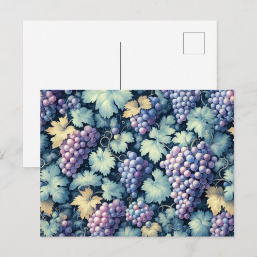 Vintages Traubenmuster Postkarte (Vorne/Hinten)