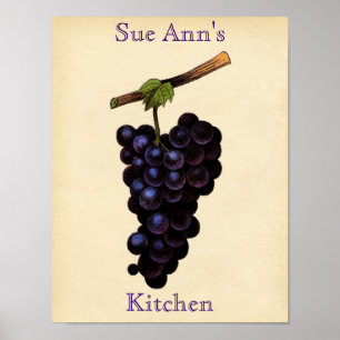 Vintages Traubenposter Poster