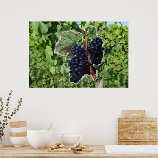 Vintages Traubenposter Poster (Küche)