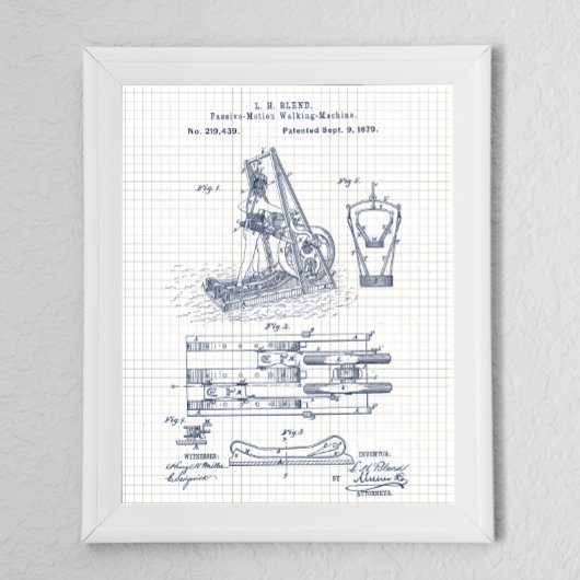 Vintages Treadmill Patent Poster