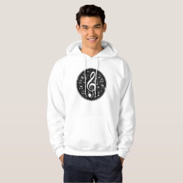 Vintages Treble Clef Musiknotens Artwork Hoodie