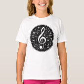 Vintages Treble Clef Musiknotens Artwork T-Shirt (Vorderseite)