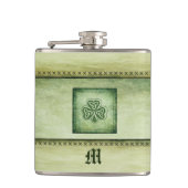 Vintages Trendgrundstück Irish Kleeblatt Flachmann (Vorderseite)
