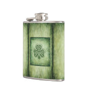 Vintages Trendgrundstück Irish Kleeblatt Flachmann (Links)