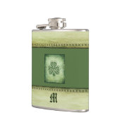 Vintages Trendgrundstück Irish Kleeblatt Flachmann (Links)