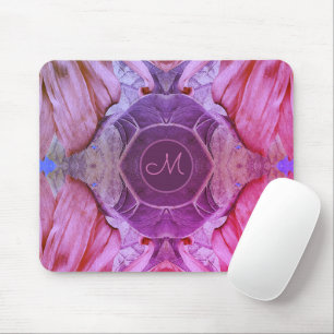 Vintages, trendy Floral Girly Pink Monogramm Mousepad