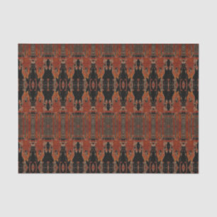 Vintages Tribal Muster Orange Black Art Bull Skull Seidenpapier