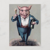 Vintages Trinkschwein Postkarte (Vorderseite)