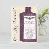 Vintages Trinkwasser Einladung (Stehend Vorderseite)