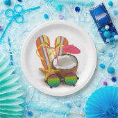 Vintages Tropical Beach Party Babydusche Pappteller (Party)