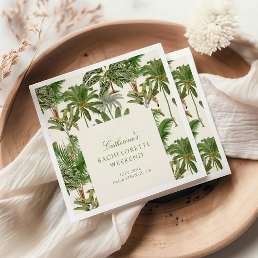 Vintages Tropical Palm Tree Bachelorette Empfang Serviette