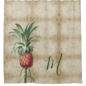 Vintages Tropisches Ananas Duschvorhang (Vorderseite)