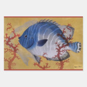 Vintages tropisches blaues Meer Geschenkpapier Set (Vorderseite 2)