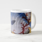 Vintages tropisches blaues Meer Jumbo-Tasse (Vorderseite Rechts)