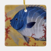 Vintages tropisches blaues Meer Keramikornament (Vorderseite)