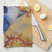 Vintages tropisches blaues Meer Küchentuch (Viertel Falte)