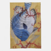 Vintages tropisches blaues Meer Küchentuch (Vertikal)