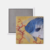 Vintages tropisches blaues Meer Magnet (Vorderseite/Rückseite)