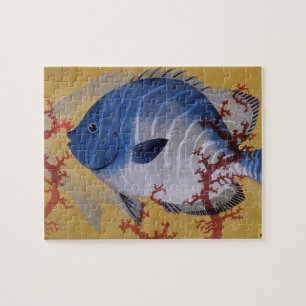 Vintages tropisches blaues Meer Puzzle