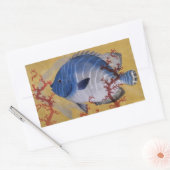 Vintages tropisches blaues Meer Rechteckiger Aufkleber (Umschlag)