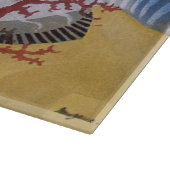 Vintages tropisches blaues Meer Schneidebrett (Ecke)