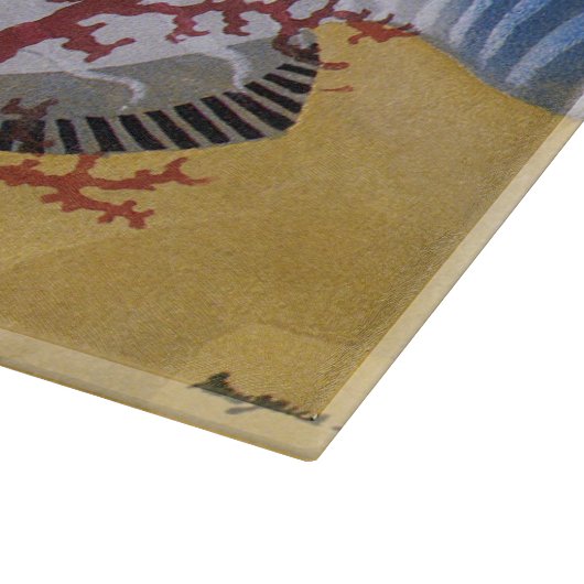 Vintages tropisches blaues Meer Schneidebrett (Ecke)