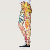 Vintages tropisches Fruchtmuster Leggings (Links)