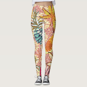 Vintages tropisches Fruchtmuster Leggings