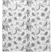 Vintages tropisches FruchtZitronenmuster Duschvorhang (Vorderseite)