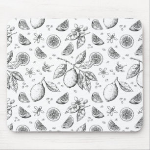 Vintages tropisches FruchtZitronenmuster Mousepad