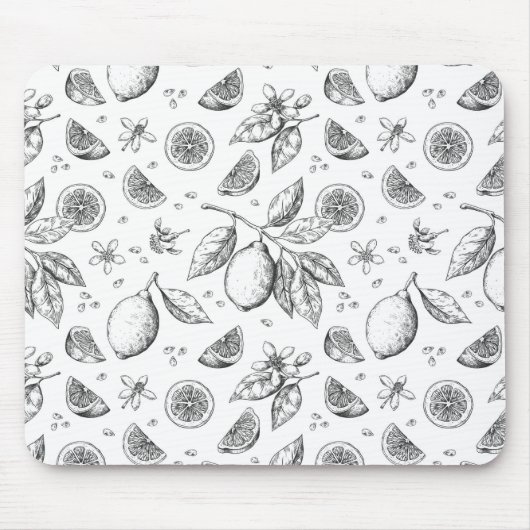 Vintages tropisches FruchtZitronenmuster Mousepad (Vorne)
