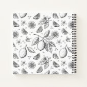 Vintages tropisches FruchtZitronenmuster Notizblock (Rückseite)