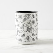 Vintages tropisches FruchtZitronenmuster Tasse (Zentrum)