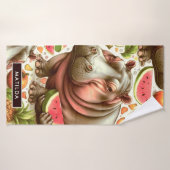 Vintages tropisches Hippopotamusmuster Badehandtuch (Badehandtuch)
