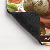 Vintages tropisches Hippopotamusmuster Mousepad (Ecke)