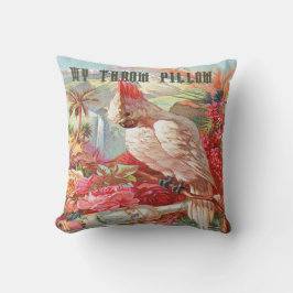 Vintages tropisches Kakadu Kissen