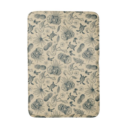 Vintages tropisches Muster Badematte (Vorderseite Vertikal)