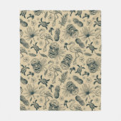 Vintages tropisches Muster Fleecedecke (Vorderseite)