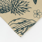 Vintages tropisches Muster Fleecedecke (Ecke)