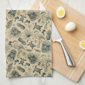 Vintages tropisches Muster Geschirrtuch (Viertel Falte)