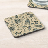 Vintages tropisches Muster Getränkeuntersetzer (Linke Seite)