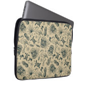 Vintages tropisches Muster Laptopschutzhülle (Vorne Rechts)