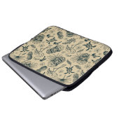 Vintages tropisches Muster Laptopschutzhülle (Vorne Knopf)