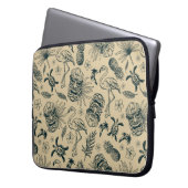 Vintages tropisches Muster Laptopschutzhülle (Vorderseite Links)