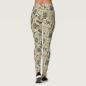 Vintages tropisches Muster Leggings (Rückseite)