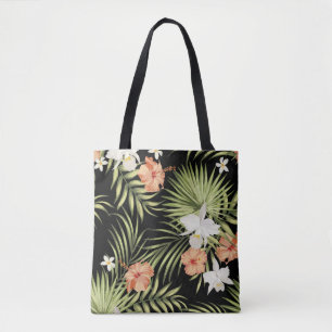 Vintages tropisches Muster mit Blume des Hibiskus  Tasche