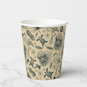 Vintages tropisches Muster Pappbecher (Rückseite)