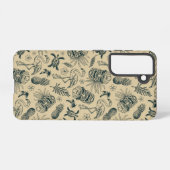 Vintages tropisches Muster Samsung Galaxy Hülle (Rückseite (Horizontal))